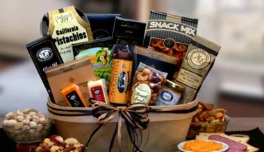 Gourmet Nut & Sausage Gift Basket - meat and cheese gift baskets